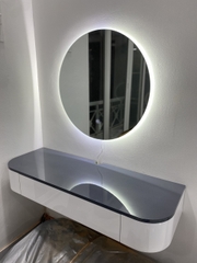 Combo Bàn trang điểm bo góc + Kèm gương Led (btd05)