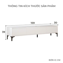 Kệ tivi đặt sàn bắc âu màu sồi ngăn kéo trắng (180x30x40cm) -TVL014