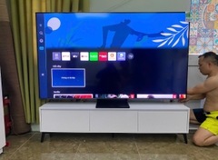Kệ tivi đặt sàn bắc âu màu sồi ngăn kéo trắng (180x30x40cm) -TVL014