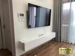 Kệ tivi treo tường bo góc full trắng cánh chạy huỳnh (180x30x25cm)