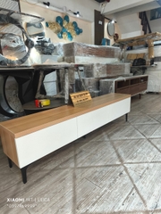 Kệ tivi đặt sàn bắc âu màu sồi ngăn kéo trắng (180x30x40cm) -TVL014