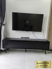 Kệ Tivi Đặt Sàn  Phẳng Bắc Âu Full Đen( 200x35x55cm)