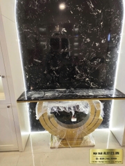 Bàn Console chữ nhật chân sắt sơn tinh điện mặt đá MS01