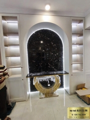 Bàn Console chữ nhật chân sắt sơn tinh điện mặt đá MS01