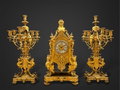 ⚜️ 𝑵𝒖̛̃ 𝒕𝒉𝒂̂̀𝒏 & 𝑨́𝒏𝒉 𝒗𝒂̀𝒏𝒈 - Bộ đồng hồ cổ ba món phong cách Louis XVI