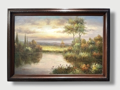 🎨 Bức tranh sơn dầu cảnh đẹp lúc chiều tà.