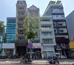 CHO THUÊ TOÀ NHÀ MẶT TIỀN QUẬN 10 – RỘNG 6X23M, HẦM 5 LẦU, CÓ THANG MÁY &PCCC