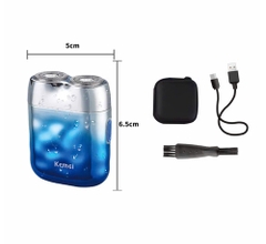 Máy cạo râu và rửa toàn thân Kemei KM-C30 sạc USB, đầu dao kép, sạc nhanh, thiết kế nhỏ gọn, dành cho nam giới.