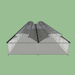 Nhà màng trồng dưa lưới 2 mái lấy gió