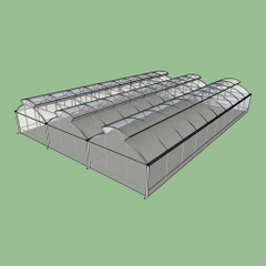 Nhà màng trồng dưa lưới 2 mái lấy gió