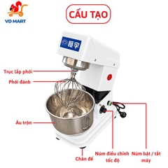 Máy trộn bột, đánh trứng HengYu 7l B7-C
