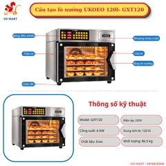 Lò nướng đối lưu 4 tầng UKOEO GXT120 [Khay 40x60]