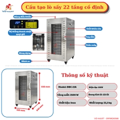 Lò sấy 22 tầng cố định - DBC-22A
