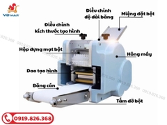 Máy cán tạo hình vỏ bánh bao, hoành thánh, há cảo R110A