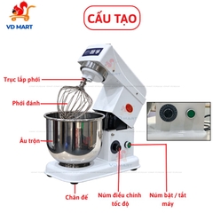 Máy trộn bột, đánh trứng HengYu 7l B7-C