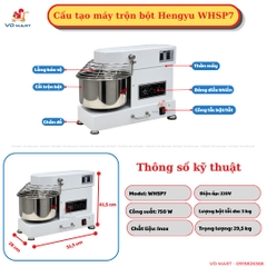 Máy Trộn Bột Hengyu 7l WHSP7 Điện Tử, Nhiều Tốc Độ