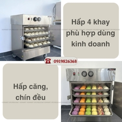 Tủ Hấp Bánh Bao 4 Khay KZ-200 – Giải Pháp Hấp Bánh Nhanh Chóng, Tiết Kiệm Cho Tiệm Bánh