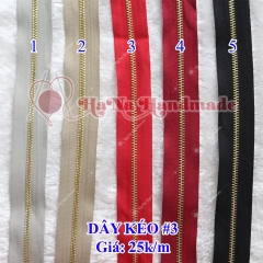 Dây kéo mét răng 3( chưa gồm đầu và chặn kéo)