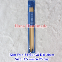 Kim đan len 2 đầu gỗ 20cm 25k/set 5 cây