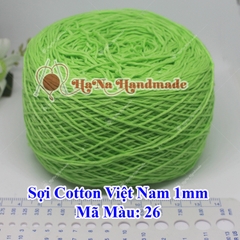 Sợi cotton Việt Nam (1mm) - màu trơn 01-46
