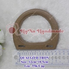 Quai gỗ D tròn nâu- 1 cặp