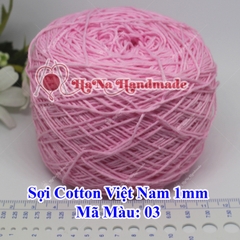 Sợi cotton Việt Nam (1mm) - màu trơn 01-46