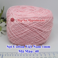 Sợi cotton Việt Nam (1mm) - màu trơn 01-46