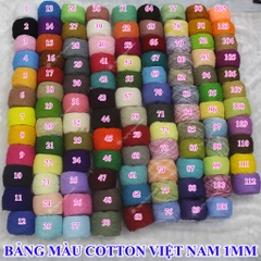 Sợi cotton Việt Nam (1mm) - màu trơn 01-46