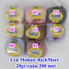 Len Mohair Richmore trơn 190k/ cuộn 20gam ~ 200 mét