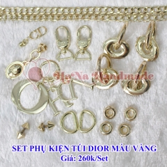 Set Phụ Kiện Túi Di-or (Màu Vàng, Bạc)-260k/set