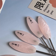 Kim móc Jinlan hồng cán nhựa hình lá