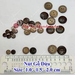 Nút gỗ dừa set 10 cái size 1cm -1.5cm -2.0cm