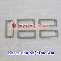 Khoen chữ nhật đúc bạc 3cm (lọt lòng) 10k/ cái