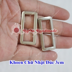 Khoen chữ nhật đúc bạc 3cm (lọt lòng) 10k/ cái