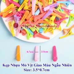 Kẹp nhựa vỏ vịt 3.5cm set 10 cái giao màu ngẫu nhiên
