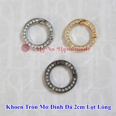 Khoen tròn mở đính đá 2cm (lọt lòng)