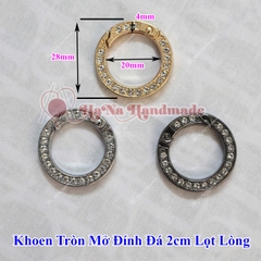 Khoen tròn mở đính đá 2cm (lọt lòng)