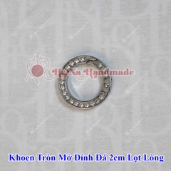Khoen tròn mở đính đá 2cm (lọt lòng)