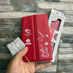Set 2 Kim Khâu len dài Tulip kèm ví da