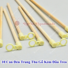 Set 10 cán đèn trung thu gỗ 26.5cm kèm khoen treo đèn