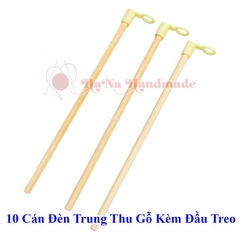 Set 10 cán đèn trung thu gỗ 26.5cm kèm khoen treo đèn