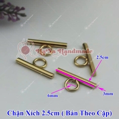 Set 2 chặn xích kim loại 2.5cm làm túi handmade