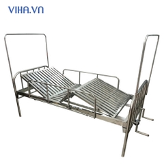 Giường Y tế Inox 2 Tay Quay, Giường bệnh inox 2 tay quay
