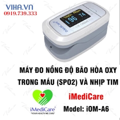 Máy đo nồng độ oxy trong máu SpO2 và nhịp tim iMedicare iOM-A6