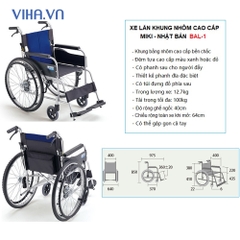 Xe lăn cao cấp MIKI BAL-2/1 Xe Lăn Nhật