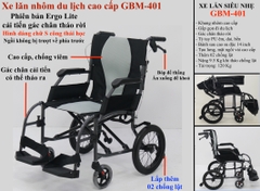 XE LĂN GBM 401 KHUNG NHÔM SIÊU NHẸ