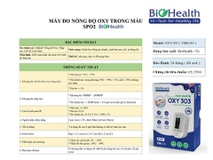 Máy đo nồng độ oxy trong máu SPO2 Biohealth OXY 303