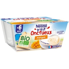 Sữa chua Phomai trắng mix trái cây hữu cơ NESTLE P'TIT ONCTUEUX cho bé từ 6 tháng