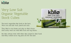 Viên nêm hữu cơ Kallo Ko chứa bột ngọt, Ko Gluten + Lactose hàm lượng muối cực thấp