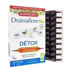 Detox 5 trong 1 SuperDiet Drainaflore Bio Pháp hộp 20 ống 15ml